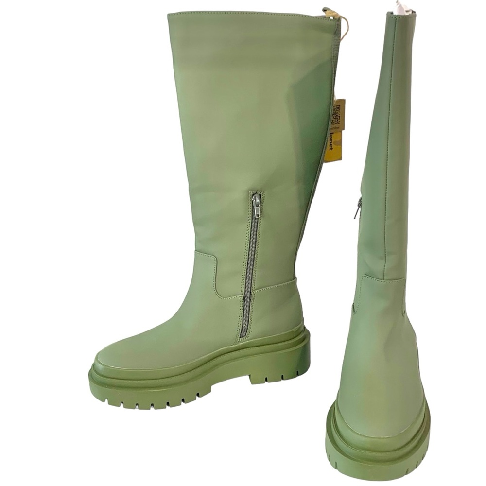 STEVE MADDEN Cool Planet Magicc Lug Sole Olive Green Boot Sz 9 - Picture 5 of 11